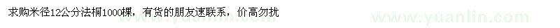 求購米徑12公分法桐