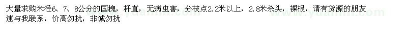 求購米徑6、7、8公分國槐
