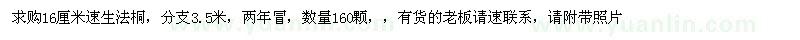 求購16厘米速生法桐