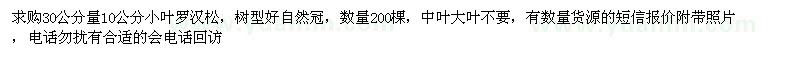 求購30公分量10公分小葉羅漢松