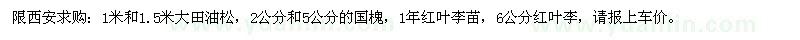 求購大田油松、國槐、紅葉李