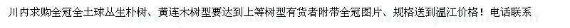 求購叢生樸樹(shù)、黃連木