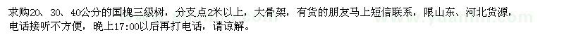 求購20、30、40公分國槐三級樹(shù)