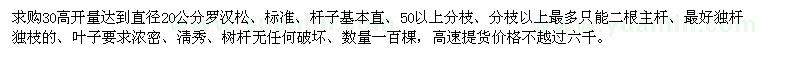求購30高開(kāi)量達到直徑20公分羅漢松