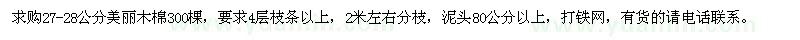 求購(gòu)27-28公分美麗木棉