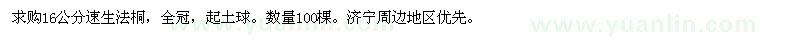 求購16公分速生法桐