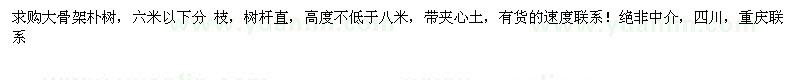 求購大骨架樸樹
