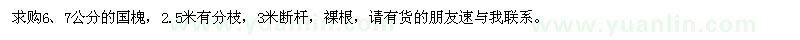 求購(gòu)6、7公分國(guó)槐