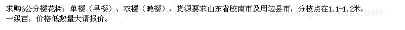 求購6公分櫻花樹