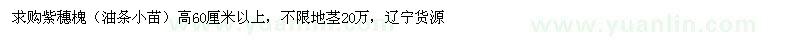 求購(gòu)紫穗槐、油條小苗