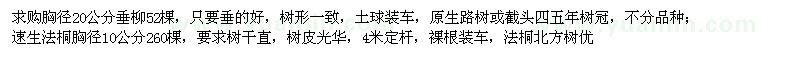 求購(gòu)垂柳、速生法桐