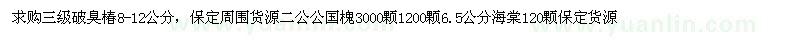 求購(gòu)臭椿、國(guó)槐、海棠 