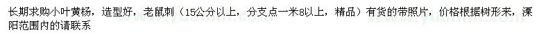 求購(gòu)小葉黃楊、15公分以上老鼠刺