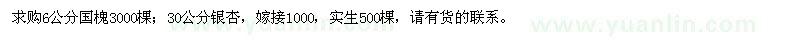 求購6公分國槐、30公分銀杏