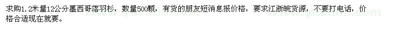 求購1.2米量12公分墨西哥落羽杉