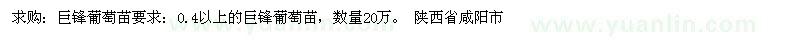 求購0.4公分以上巨鋒葡萄苗