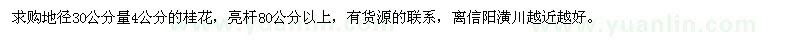 求購地徑30公分量4公分桂花
