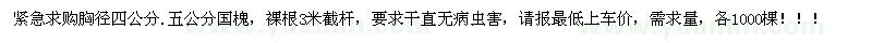 求購胸徑5公分國槐