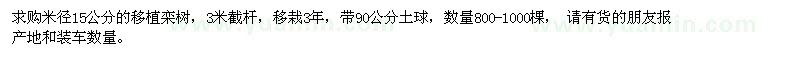 求購米徑15公分欒樹