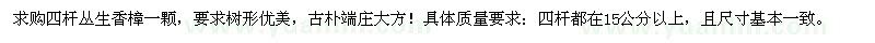 求購15公分以上叢生香樟