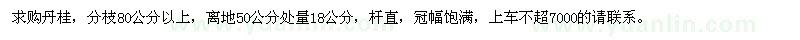 求購(gòu)離地50公分處量18公分丹桂