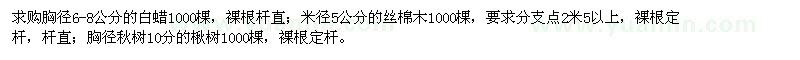 求購白蠟、絲棉木、楸樹