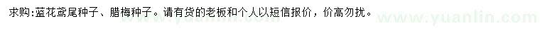 求購藍花鳶尾種子