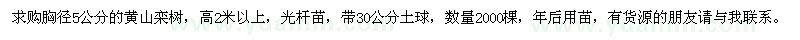 求購(gòu)黃山欒樹