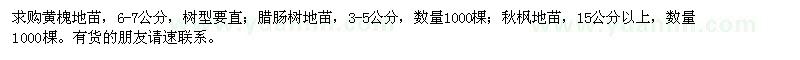 求購黃槐,臘腸樹,秋楓