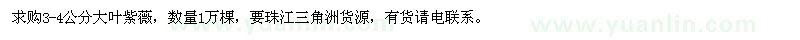 求購3-4公分大葉紫薇