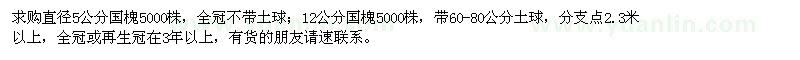 求購(gòu)直徑5,12公分國(guó)槐