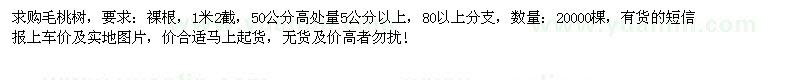 求購毛桃樹