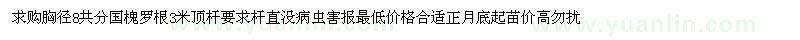 求購胸徑8公分國槐