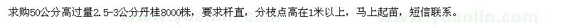 求購(gòu)3公分丹桂8000株