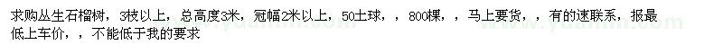 求購石榴樹