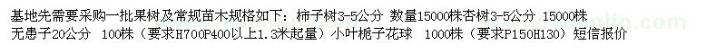 求購杏樹、柿子樹、無患子
