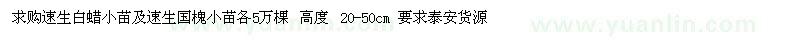 求購速生白蠟及速生國槐各5萬棵