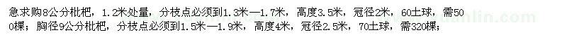 求購枇杷,合歡,五角楓,三角楓