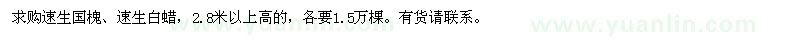 求購速生國槐,速生白蠟