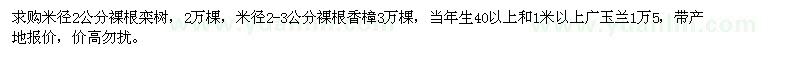 求購欒樹，香樟，廣玉蘭