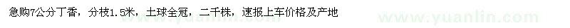 求購7公分丁香