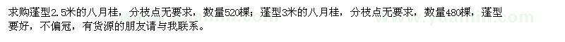 求購蓬型2.5米的八月桂,蓬型3米的八月桂