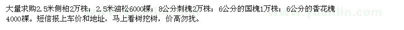 求購(gòu)側(cè)柏,油松,刺槐,國(guó)槐,香花槐
