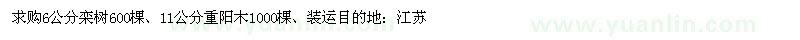 求購(gòu)6公分欒樹、11公分重陽木