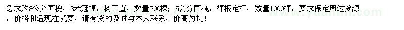 求購(gòu)5、8公分國(guó)槐1200棵