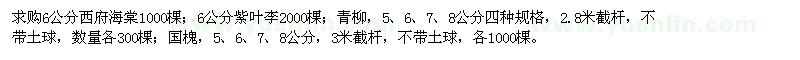 求購(gòu)西府海棠,紫葉李,銀杏,國(guó)槐,白玉蘭