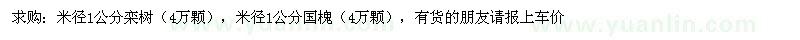 求購米徑1公分欒樹4萬顆 米徑1公分國槐4萬顆