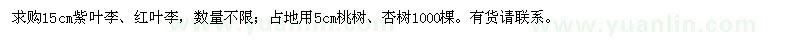 求購(gòu)紫葉李,紅葉李,桃樹(shù),杏樹(shù)