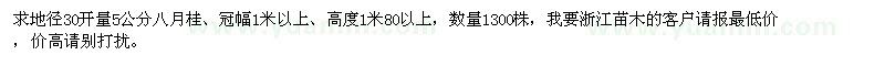 求購(gòu)地徑30開量5公分八月桂