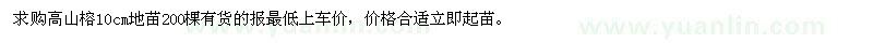 求購高山榕